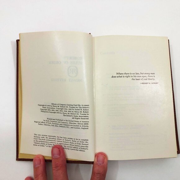 Roberts Rules of Order Newly revised 1970 HB DC Enlarged Edition by S C Robert - Picture 7 of 13